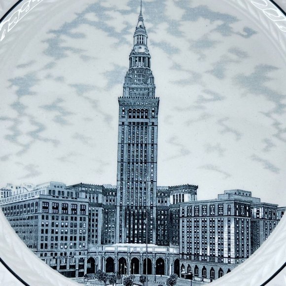 1965 Spode Mansard Famous In America Dinner Plate Cleveland The Terminal Tower - Picture 4 of 5